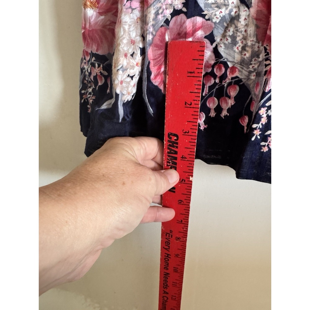 Vintage Hand Sewn Floral Dress Flared Roses Retro Women's Medium - Picture 4 of 8